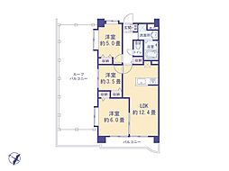 アップルウェイ武蔵村山 3LDKの間取図画像