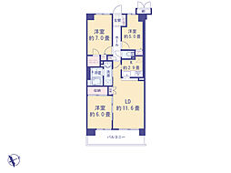 モアステージ昭島 3LDKの間取図画像