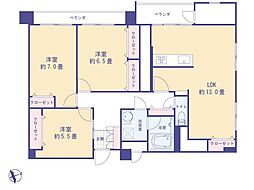 パシフィック中野 3LDKの間取図画像