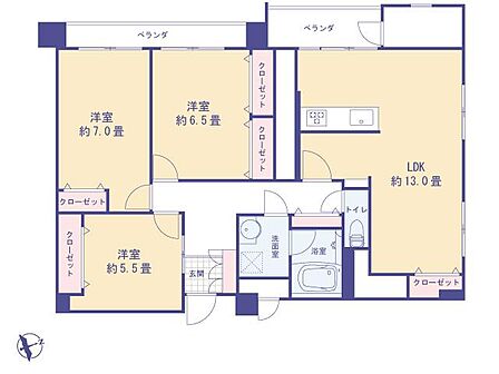 3LDK 間取り