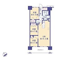 プレシス相模原リベール 3LDKの間取図画像