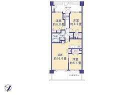 グランシティレイディアントアクアヴィータ 3LDKの間取図画像