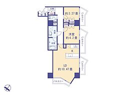 セルベコート立川 1SLDKの間取図画像