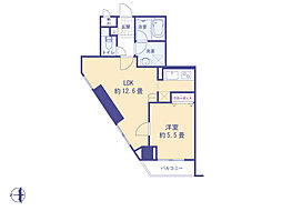 デュオスカーラ府中駅前 1LDKの間取図画像