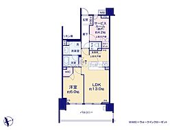クラッシィハウス府中 1SLDKの間取図画像