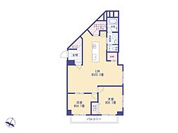 西八王子ハイツB棟 2LDKの間取図画像