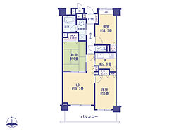 ルピナス八王子 3LDKの間取図画像