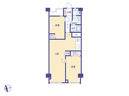 こちらの間取り図で、お部屋の配置や動線をイメージしていただけます。お部屋ごとの広さやレイアウトを参考に、生活のシーンを思い描いてみてください。