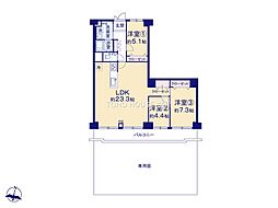 ネオコーポ武蔵野 3LDKの間取図画像