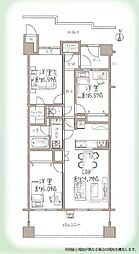 シーズガーデン八王子 3LDKの間取図画像