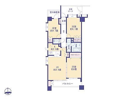 日当たり良好な南向きバルコニー。角部屋になるのでどのお部屋にも窓がございます。光が室内に届き、風通しの良い住まいです。2024年にリフォームを施しており、とてもキレイな室内です。