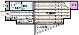 BELAIR住吉 1Kの間取図画像