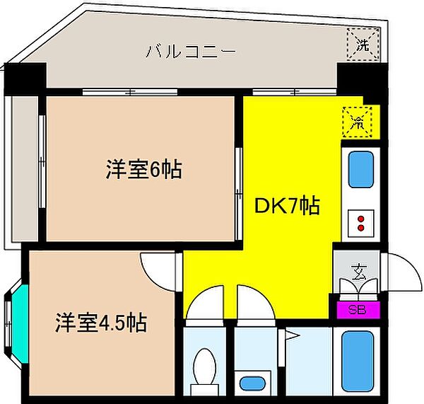 兵庫県神戸市東灘区御影３丁目(賃貸マンション2DK・2階・32.30㎡)の写真 その2