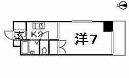 ルミネ東白島 2階1Kの間取り