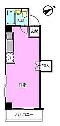 松田ビル 4階ワンルームの間取り