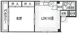 FKビル 3階1LDKの間取り