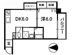 井原ビル 1Kの間取図画像