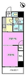 第22やたがいビル 2Kの間取図画像