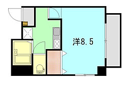 クロワール京橋 5階1Kの間取り