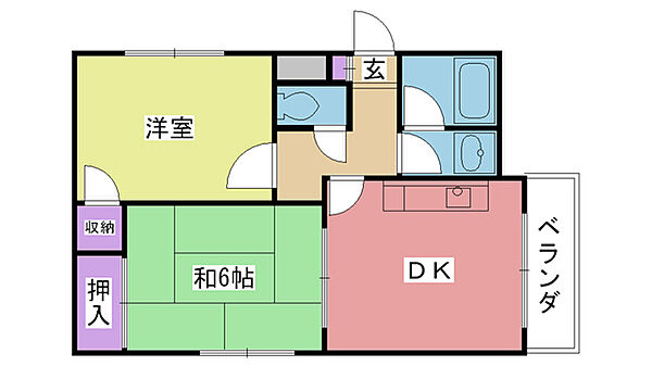 グランディア夙川2 202｜兵庫県西宮市泉町(賃貸マンション2DK・2階・40.00㎡)の写真 その2