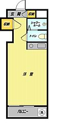 アルカディアマンション ワンルームの間取図画像