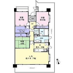 クレストフォルム水元公園 3LDKの間取図画像