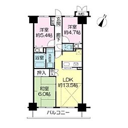 グランシティ三宮 3LDKの間取図画像