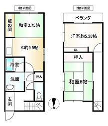 JR片町線(学研都市線) 徳庵駅 徒歩10分 3Kの間取り
