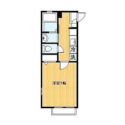 K・ルミエール 2階1Kの間取り