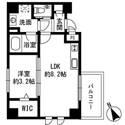 PinotBlanc 1LDKの間取図画像