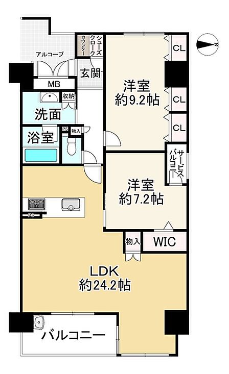 2LDK 間取り