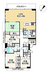 守山パーク・ホームズ 4LDKの間取り