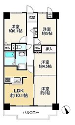 サンマンション塚口5 4LDKの間取り
