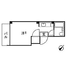 キャビン名倉 ワンルームの間取図画像