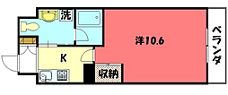 レジディア洛北 1Kの間取図画像