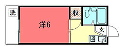 コーポ・こはくら 1Kの間取図画像