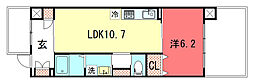 京都市上京区東立売町マンション 1LDKの間取図画像