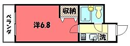 リバティ東大路 4階1Kの間取り