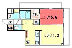 ベラジオ雅び京都洛北ガーデン 5階1LDKの間取り
