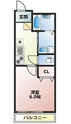 (仮称)北白川上池田町アパート 1Kの間取図画像
