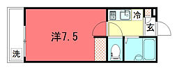 サンダ館2 1Kの間取図画像