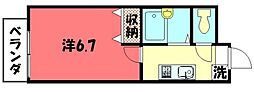 セブンハイム 1Kの間取図画像