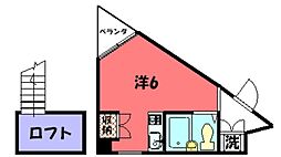 サンクレスト ワンルームの間取図画像