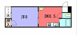 カーサ清明 1DKの間取図画像