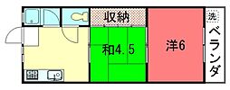 叡和ハイツ 2DKの間取図画像
