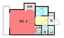 聖護院谷口マンション 1Kの間取図画像