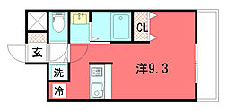 EXCEED御所東 ワンルームの間取図画像