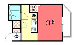 デ・リード鴨川公園 1Kの間取図画像