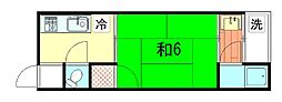 日生ハイツB棟 1Kの間取図画像
