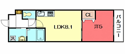 サクシード宝ヶ池 1LDKの間取図画像